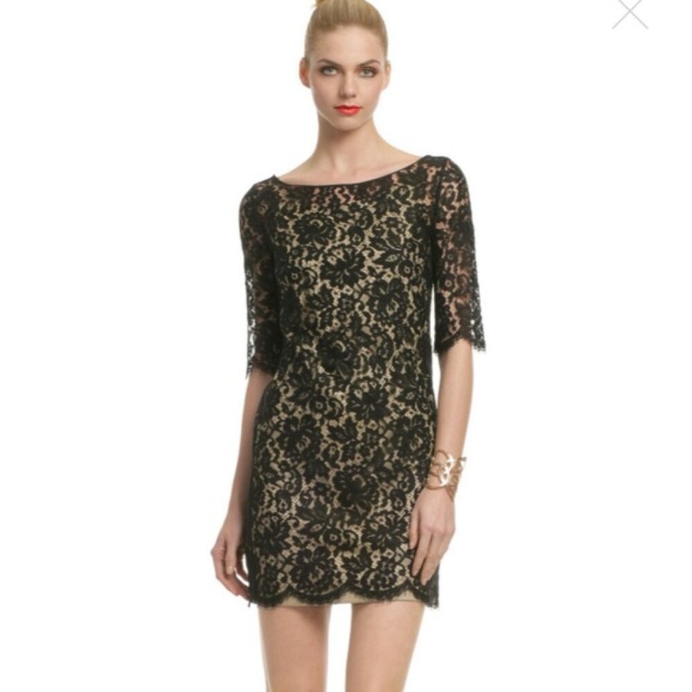 Robert Rodriguez Black Lace Shift Dress - Size 2